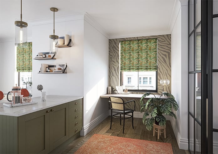 Melody Velvet, Rainforest - Motorised Roman Blind - Image 6